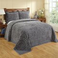 Better Trends Better Trends BSRTWGRY 81 x 110 in. Rio Chenille Bedspread; Grey - Twin BSRTWGRY